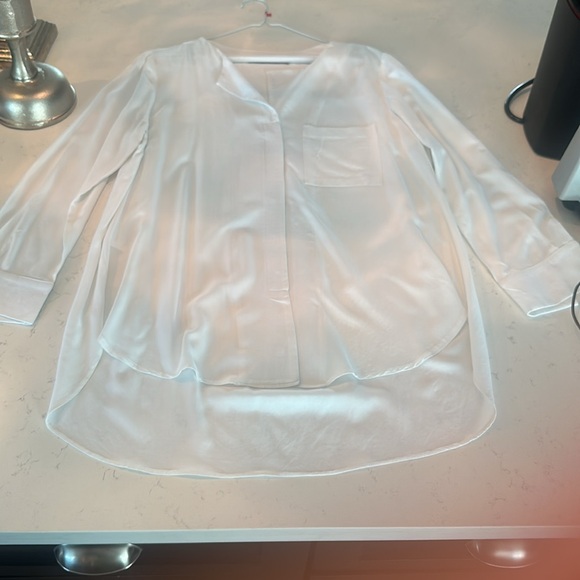 Cream Relaxed Blouse with Mandarin Collar - Picture 4 of 4